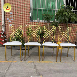 JC-SSC02 vente en gros dernière conception moderne empilable en cuir dossier rond mariage fer hôtel salle à manger chaise - Product Image 5