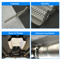 Lembaran Pelindung Panas Aluminium Embossed Fleksibel untuk Mobil, Penghalang Panas, Pelindung Mesin, Peredam Knalpot Motor