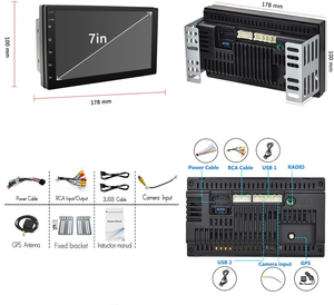 Unité principale Android <span class=keywords><strong>2</strong></span> <span class=keywords><strong>din</strong></span> 7 pouces <span class=keywords><strong>Autoradio</strong></span> stéréo auto Carplay écran tactile multimédia GPS lecteur audio vidéo BT Double <span class=keywords><strong>Din</strong></span> <span class=keywords><strong>Autoradio</strong></span> - Product Image 2