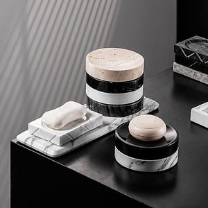 Ensemble de porte-savon en marbre Stonekocc, accessoires de salle de bain multifonctionnels pour la maison et l'hôtel - Product Image 1