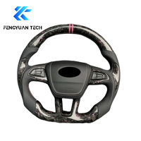 Volant en cuir personnalisé avec LED et fibre de carbone forgée pour Ford Kuga Escape St Line Mk3 Mk2.5 Mk2 Seat Leon 2022