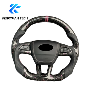 Volante Deportivo Personalizado de Cuero, LED, Alcántara y Fibra de Carbono Forjada para Ford Kuga, Escape <span class=keywords><strong>St</strong></span> Line Mk3, Mk2.5, Mk2, <span class=keywords><strong>Seat</strong></span> <span class=keywords><strong>Leon</strong></span> <span class=keywords><strong>2022</strong></span> - Product Image 4