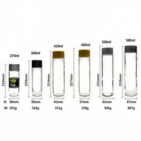 Bouteilles de thé en verre transparent minces en gros avec bouchons à vis personnalisés pour l'emballage de thé aux fleurs, d'eau citronnée et de boissons