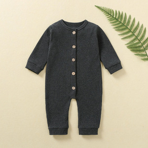 Combinaison à manches longues unisexe pour bébé, pyjama en coton uni, barboteuse pour bébé avec fermeture à boutons pour le sommeil du bébé, pour la saison de printemps - Product Image 4