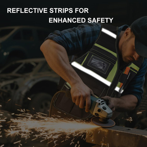Customized OEM Waterproof Tool <b>Vest</b> for Men with Adjustable Strap <b>Reflective</b> Strip High-Capacity for Electricians & Carpenters - Product Image 4