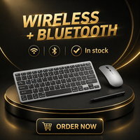 Logo Kustom ABS 78 tombol Keyboard dan Mouse Combo Bluetooth 5.0 Isi Ulang Daya Dua Saluran