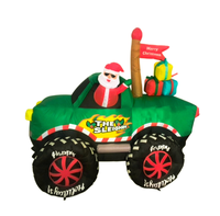 Père Noël gonflable de 8 pieds avec camion et lumières LED pour la décoration extérieure de Noël, ornement de jardin, accessoire de spectacle festif