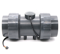 Flowmeter Turbin Roda Dayung Tipe Inline untuk Akuarium, Sensor Saklar Magnetik Efek Hall, Pulsa/4-20mA/RS485 UPVC untuk Cairan Air