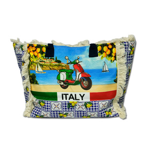 Borse italiane con logo personalizzato moda donna lemon italia souvenir in tela grandi borse tote italiane - Product Image 1
