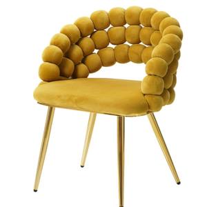 Commercio all'ingrosso <span class=keywords><strong>poltrona</strong></span> imbottita sedia da pranzo mobili da giardino in velluto moderno sedia da pranzo con <span class=keywords><strong>gambe</strong></span> in metallo dorato - Product Image 1