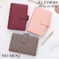 Best-seller Portefeuille-classeur A6 Luxe à grain de galet avec anneau doré 21 couleurs avec fermeture éclair Feuille volante disponible en cadeau de Noël