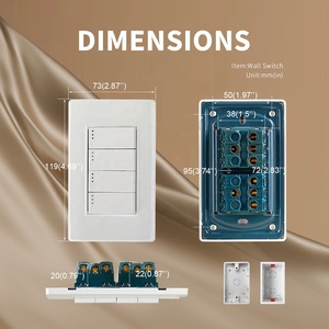 Sakelar dinding 4 Gang 1/<span class=keywords><strong>2</strong></span> cara gaya baru standar Amerika Selatan sakelar dinding elegan tahan api tombol tekan sakelar lampu ruangan - Product Image 4