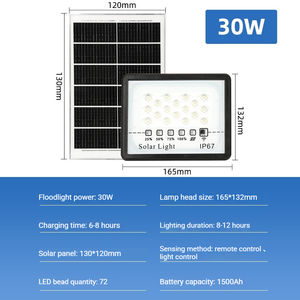 Projecteur LED <span class=keywords><strong>solaire</strong></span> extérieur étanche IP67 200W 400W <span class=keywords><strong>avec</strong></span> <span class=keywords><strong>détecteur</strong></span> de mouvement et télécommande pour jardin, cour et garage - Product Image 3