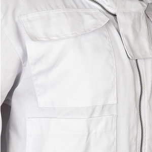 Combinaison de travail unisexe en coton blanc de qualité supérieure avec fermeture éclair intégrale sur le devant, plusieurs poches, design de protection - Product Image 5