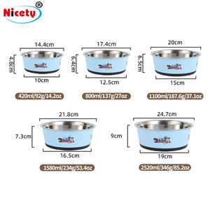 लोकप्रिय कस्टम पोर्टेबल कुत्ते भोजन और पानी का कटोरा स्टेनलेस स्टील 14/17/19/21/26 सेमी पर्यावरण के अनुकूल नहीं - Product Image 6