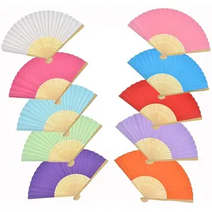 Tailai Bamboe Ambachten Multicolor Houten Hand Fan Chinese Fans Handheld Gevouwen Ventilator Voor Bruiloft En Woondecoratie