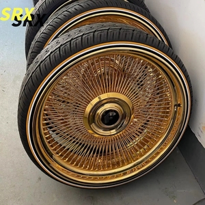 Rines Personalizados SRX con Diseño Multirradio Cromado Dorado Estilo Dayton 5x127 5x120 5x114.3 6x135 de 20, 22, 24 y 26 Pulgadas para Cadillac - Product Image 6