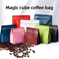 JNHpackaging Sac d'emballage alimentaire refermable en plastique imprimé avec cordon de suspension, pour thé, café, poudre, fond plat, avec valve et fermeture éclair