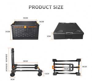 รถเข็นที๋นหยู T750R ทนทาน น้ำหนักเบา สำหรับใส่ของใช้ในบ้าน ช็อปปิ้ง ซูเปอร์มาร์เก็ต แบบพับเก็บได้ กันน้ำ - Product Image 3