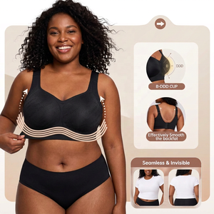 Soutien-gorge Jelly sans armature sans couture push-up, couverture intégrale, modelant, masque les bourrelets du dos - Product Image 2