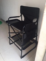 Chaise de Maquillage Pliante avec Tables Latérales Doubles et Rangement Portable pour Usage Esthétique et Extérieur – Chaise de Maquillage Pliante pour Beauté