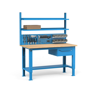 Fami WORK1534 Établi réglable de 150cm, plateau en bois, tiroir et mur perforé - Product Image 2