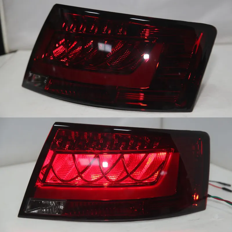 1 Paar Led Achterlicht Montage Voor Audi A6L 2005-2008 Jaar Dark Rood Achterlicht Lamp Terug Achterlichten