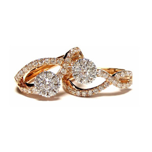 Pendientes Huggie de Oro Blanco Sólido de 18k con Diamantes Naturales VS en Forma de Racimo Redondo, Diseño Personalizado, Directo de Fábrica, Joyería Fina, Regalo de Aniversario - Product Image 1