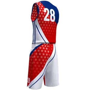 Atacado Custom Basketball Jerseys Sublimação Basketball Wear Respirável Quick Dry Basketball Camisas Uniformes para Conjuntos dos homens