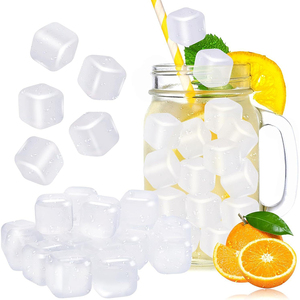 <span class=keywords><strong>Cubitos</strong></span> <span class=keywords><strong>de</strong></span> Hielo <span class=keywords><strong>de</strong></span> Plástico Cuadrados Reutilizables Transparentes al por Mayor con Logotipo Personalizado, Reutilizables para Bebidas, Cócteles, Whisky, Vino, Café - Product Image 1