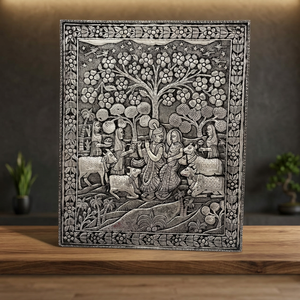 Grande sculpture fine Radha Krishna, peinture d'art sacré pour jardin - Product Image 2