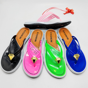 Sandali infradito da donna in PVC con stampa a fiocco e pietre, leggeri, antiscivolo, per l'estate e la <span class=keywords><strong>spiaggia</strong></span> - Product Image 2