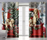 Rideaux occultants modernes de luxe pour Noël, 100 % occultants, en polyester imperméable à haute densité, avec œillets, design personnalisé pour OEM