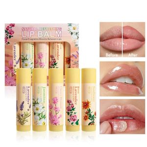 ชุดลิปบาล์มดอกไม้ธรรมชาติ กลิ่นลาเวนเดอร์ 6 สี ช่วยบำรุงและให้ความสดชื่น รับผลิตแบบ OEM ขั้นต่ำจำนวนน้อย - Product Image 1