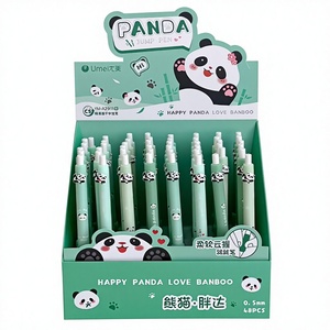 Stylo gel <span class=keywords><strong>à</strong></span> action poussoir au design panda mignon avec breloque panda sautillant, grip en éponge douce, pointe AS pour une écriture fluide, idéal pour l'école et le bureau - Product Image 1