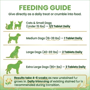 Compresse Premium <span class=keywords><strong>per</strong></span> la Rimozione delle Macchie Lacrimali <span class=keywords><strong>per</strong></span> Animali Domestici, Integratore <span class=keywords><strong>per</strong></span> la Salute degli Occhi Senza Tiosina <span class=keywords><strong>per</strong></span> <span class=keywords><strong>Cani</strong></span> e Gatti, OEM Private Label - Product Image 2