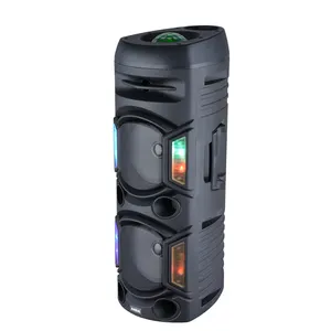 Dual 8 inch Bass Plastic Box Portable Speakers Karaoke Player Disco Ball light Speaker