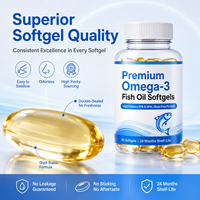 60 gélules d'huile de poisson aromatisées au citron, service OEM personnalisé pour l'équilibre de la nutrition quotidienne humaine