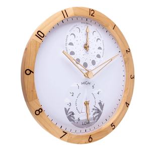 Horloge murale marée fonctionnelle horloge murale <span class=keywords><strong>lunaire</strong></span> avec cadre en bois - Product Image 1