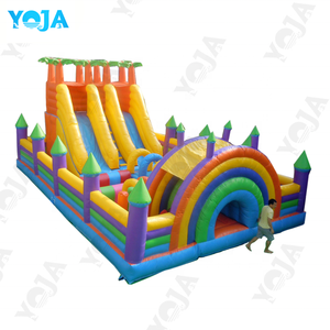 Châteaux gonflables sur <span class=keywords><strong>le</strong></span> thème des dinosaures <span class=keywords><strong>de</strong></span> 8 m avec double grand toboggan pour enfants et adultes, en PVC, utilisables dans les jardins et parcs d'attractions - Product Image 5
