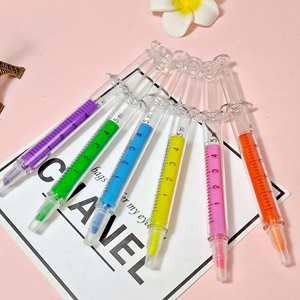 Wholesale Custom New Style Injection <b>Syringe</b> Highlighter Office School Markers Oblique Brush Tip Medical Promotional Gift Loose - Product Image 1