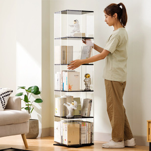 Bibliothèque rotative à 360 degrés Eleven Dimensions 2248 noire, autoportante, pour salon et rangement domestique - Product Image 2