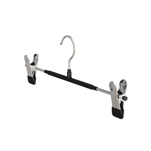 <b>Plastic</b> Coated Trouser Hanger Anti Slip Thickened Telescopic Clip Multi Functional Household Clothes Hanger Stainless Steel - Product Image 5