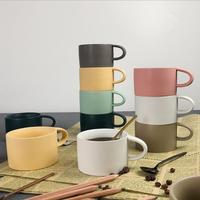Tasses à café et à thé en céramique personnalisées, mignonnes et simples, couleur personnalisée, style INS, pour coffret cadeau de fêtes