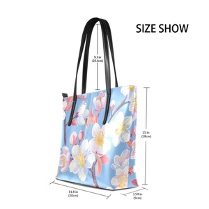 Sacs à bandoulière pour femmes en cuir PU de luxe avec imprimé de fleurs de cerisier colorées pour le shopping, la plage et les occasions décontractées 2024 - Product Image 2