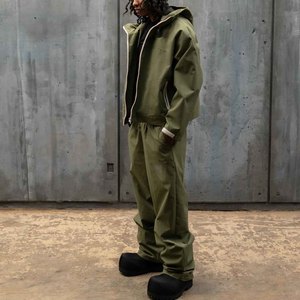 Custom Zipper <strong>Nylon</strong> <strong>Jogger</strong> Baggy Running Soft Shell Track Suit Jacket and <strong>Jogger</strong> Pant Set Waterproof Windbreaker Tracksuits Men - Product Image 3