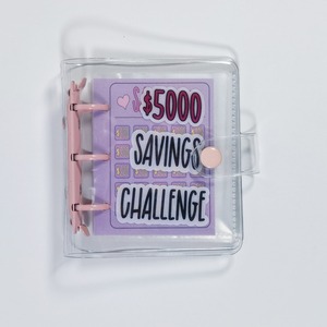 สมุดบันทึกแบบใส PVC A5 ขนาดเล็ก 6 ห่วง สำหรับใส่กระดาษแบบถอดได้ ใช้สำหรับวางแผนเรื่องการเงิน จัดการงบประมาณ พร้อมซองใส่เงินและสติกเกอร์ ช่วยให้ประหยัดเงินได้ถึง 1,000 ดอลลาร์ - Product Image 6