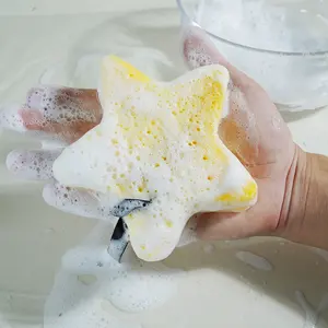 OEM Factory Custom Natural Soap Infused Sponges Shea Butter Soap Inside Sponge Vitamin E Olive Oil Exfoliator Sponge with Soap