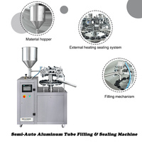 Machine de remplissage et de scellage semi-automatique pour tubes en aluminium, pour crème, pâte, gel, onguent, dentifrice, cosmétiques, 5-100 ml, 15-35 tubes/min