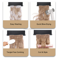 ARLANY Support mural personnalisé en acier inoxydable pour extensions de cheveux, présentoir et rangement pour perruques et postiches de salon